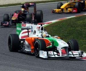 yapboz Sutil Adrian - Force India - Barcelona 2010